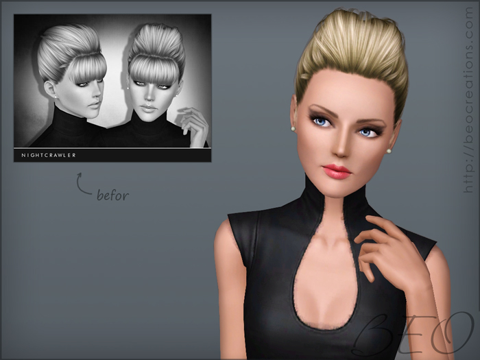 Modified Nightcrawler hair 13 for Sims 3 by BEO